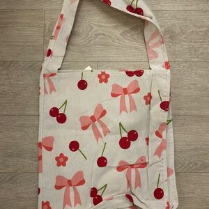 Cherry and Bow Patterned Tote Bag